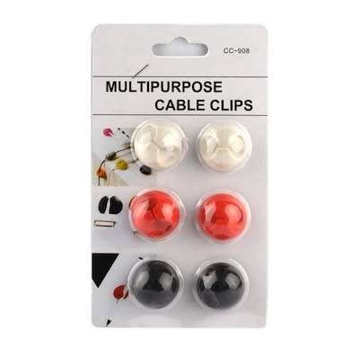 6 pcs Silicone Multipurpose Cable Wire Clips - Random (In Stock)