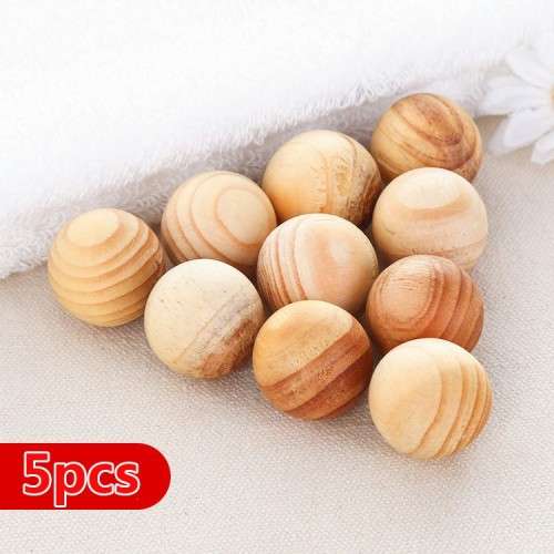 Fragrant Natural Cedar Wood Moth Balls Camphor Repellent Balls (5-Pack) (In Stock)