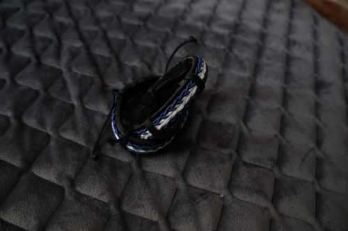 Leather Bracelet -Blue and White (In Stock)