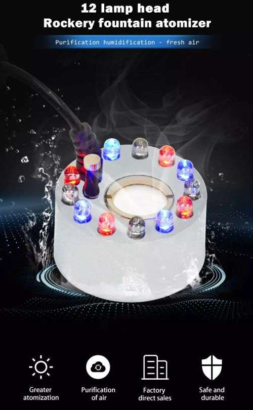 DC24V LED Mist Maker Fog Maker Fogger Water Fountain Fog Machine Atomizer Air Humidifier