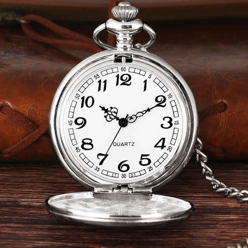 Smooth Steel Pocket Watch (In Stock)