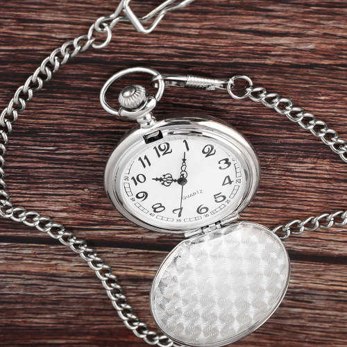 Smooth Steel Pocket Watch (In Stock)