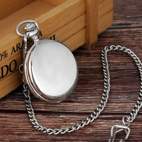 Smooth Steel Pocket Watch - (Local Shipping)