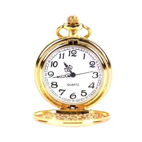 Smooth Gold Steel Pocket Watch (Local Shipping)