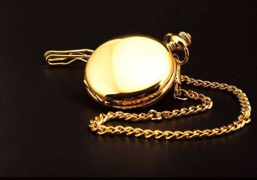 Smooth Gold Steel Pocket Watch (Local Shipping)