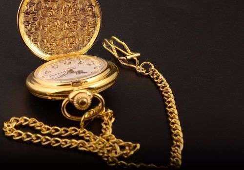 Smooth Gold Steel Pocket Watch (Local Shipping)