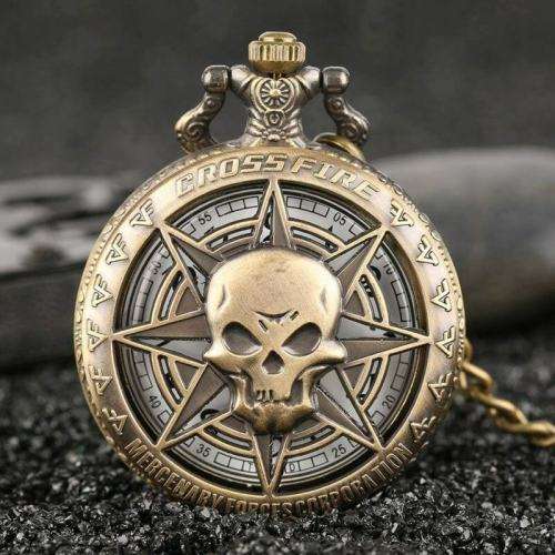 Gothic Rock Skull Rebellious Pocket Watch