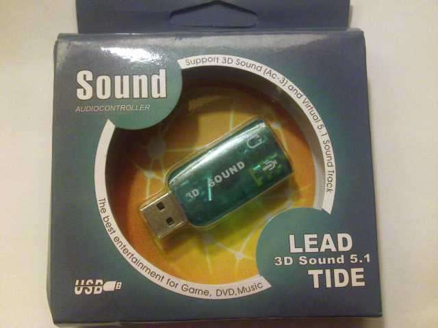 USB sound card - USB 2.0 to mic + speaker (for laptop or desktop)
