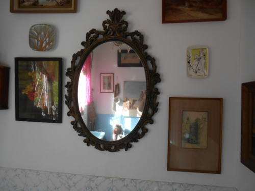 ORNATE OLD WALL MIRROR.