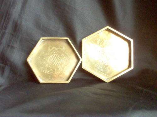 NEATLY COMPACTED BRASS CHINESE TRAYS