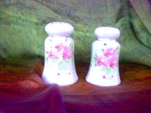 VERY OLD PORCELAIN SALT AND PEPPER SHAKERS