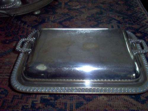 HEAVY PLATED ENTREE DISH WITH COVER