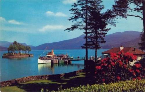 POSTCARD - The `Sir Walter Scott` at Stronachlachar Pier, Loch Katrine