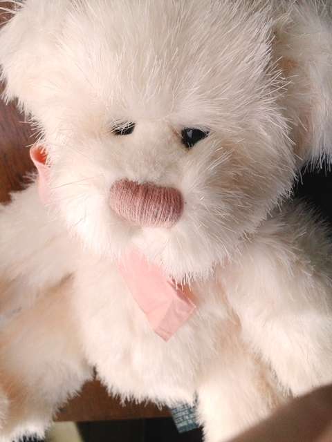 Russ Berrie - Sabrina!  Beautiful Plush Little Pink Bear!  Item no 20174.