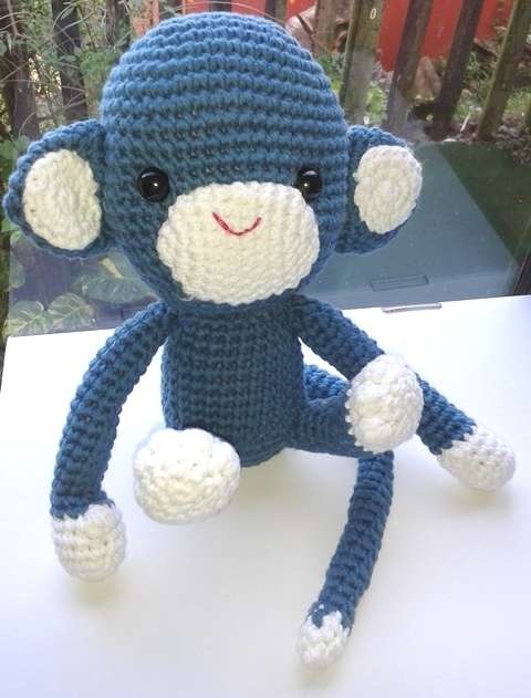 Bluebell the Cutest Monkey Ever!  Crocheted Soft toy.  Cheap!