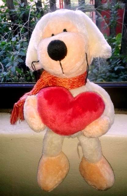 Softest Mouse with a red heart and funky scarf!  Plush Toy!