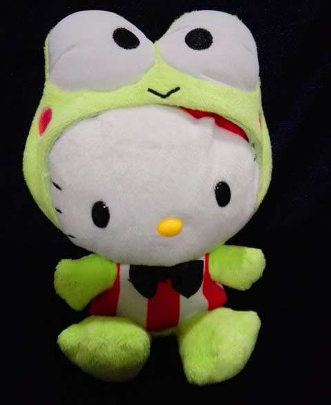 Sanrio Friends Hello Kitty in Keroppi costume plush toy doll!