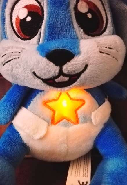 Blue Migros Easter Bunny with light - Frey super soft toy!  Special!