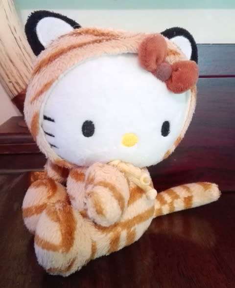 Hello Kitty with Tiger Outfit.  Plush Toy Doll!  17cm.