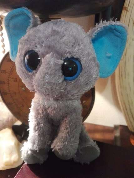 Ty Beanie Boo's Peanut the Elephant.  (Plain blue eye color).