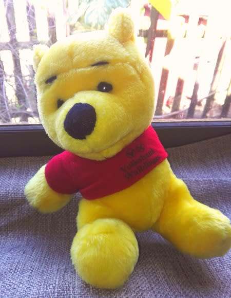 Winnie the Pooh with Volksbank T-Shirt.  Cuteness!
