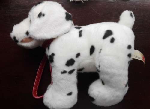 "Prince" Dalmation Standing Doggie. With Red Collar and Leash! Keel Plush Toy!