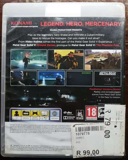 PS3 Metal Gear Solid V: Ground Zeroes.  Tactical Espionage Operations!