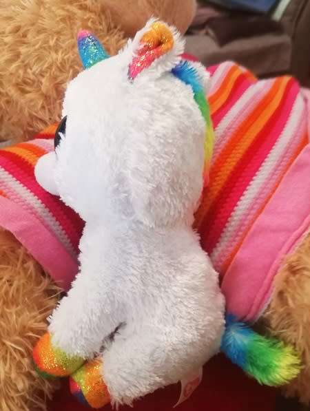 TY Silk.  Pixy Beanie Boo Plush Unicorn.  18cm.