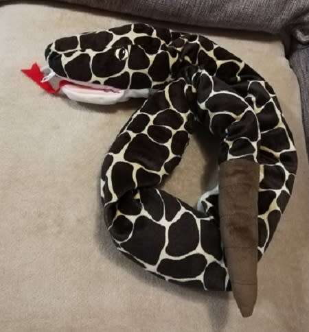 Slippy the Rattle Snake Hand Puppet.  Beautiful, plush soft toy with rattle tail!  145cm.