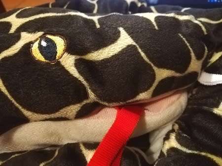 Slippy the Rattle Snake Hand Puppet.  Beautiful, plush soft toy with rattle tail!  145cm.