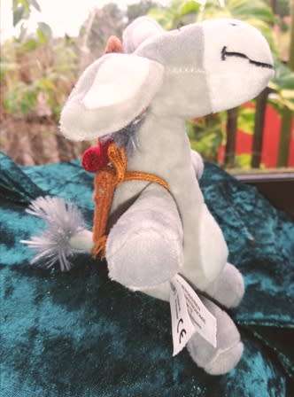Schmuggli the Wandering Donkey with a back pack. Soft toy from Titlis! 20cm.