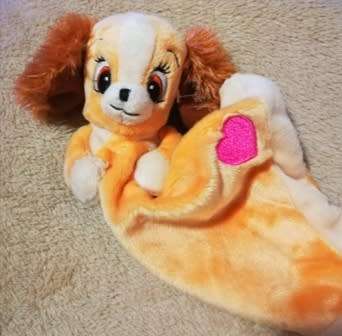 Disney Posh Paws Lady and the Tramp Plush Baby Dog Comfort/Toy Blanket.
