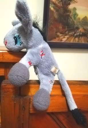 Patch the cutest, softest little Donkey that squeaks!  14cm.