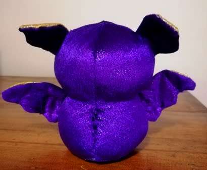 RARE TY Beanie Boo Halloween "Count" the Purple Bat! Glitter eyes! 17cm.