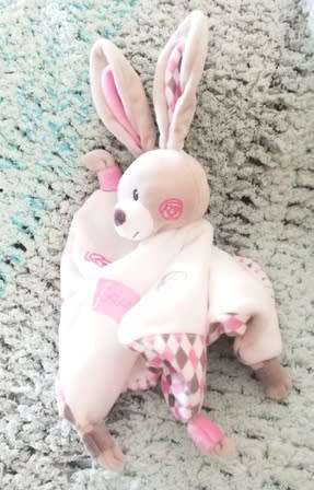 Baby`s Bunny Plush Baby Graffitis Comfort/Toy Blanket. 25cm.