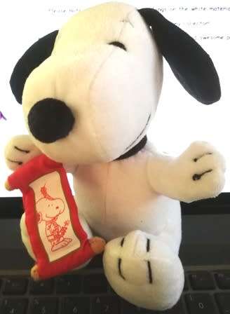 Happiness is a hug from Snoopy!  18cm.  Bargain!