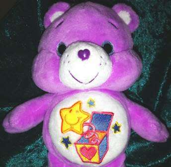 Collector`s Purple Surprise Care Bear. `Funshine` Jack in the Box. 20cm.
