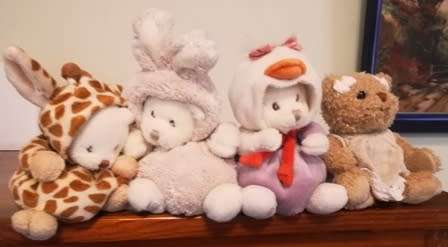 4x Collectable BUKOWSKI Teddy Bears. A beautiful, little family!