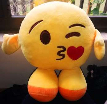 Cute Emoji with a Kiss! Plush Pillow/Toy. 30cm.