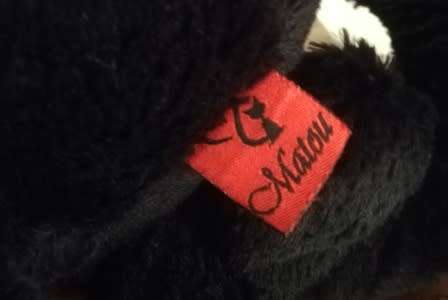 Matou Black Cat with Red Bow Tie and Red Heart! Plush Beanie Soft Toy! 45cm.