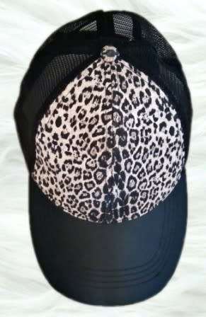 Cotton On - Leather front & Leopard Print with Net Fashion Cap with tags.