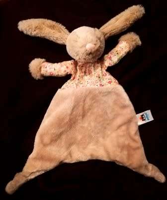 Blossom Brown Bunny Comforter/Blanket by Jellycat. 25cm.