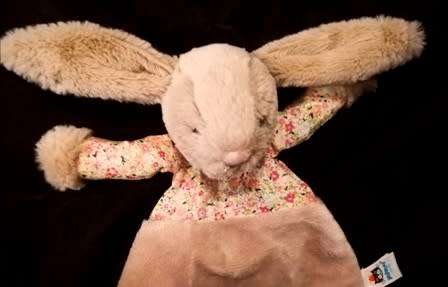 Blossom Brown Bunny Comforter/Blanket by Jellycat. 25cm.
