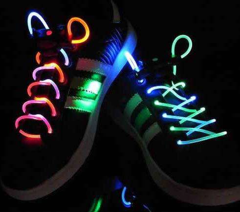 Led Light up Shoe Lace Flash Tie for Disco Hip-hop shoelaces power of the light are balance