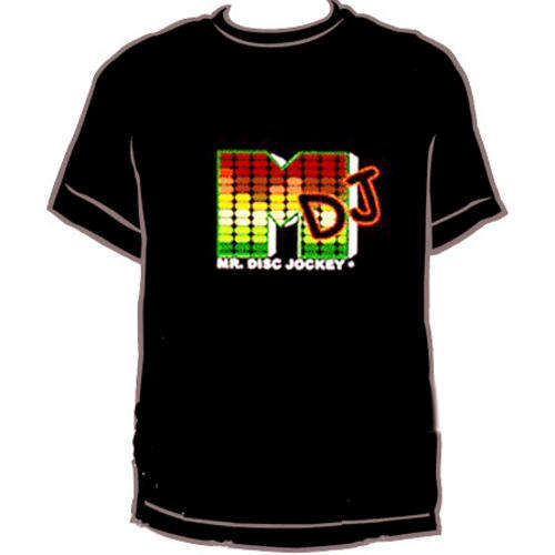 Sound Activated Light Up Fashion EL Music T -Shirt