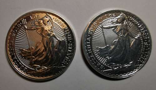 2018 Silver Britannia 1 Oz Coins