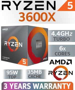 MD RYZEN 5 3600X 6-Core 12-Threads 3.8GHz (4.4GHz Max Boost) Socket AM4 95W Desktop Processor / 35MB