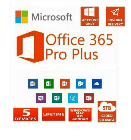 MICROSOFT OFFICE 365 LIFETIME!! AT BARGAIN PRICE PROFESSIONAL PLUS + ONE DRIVE 5TB ONE DAY SPECIAL!!