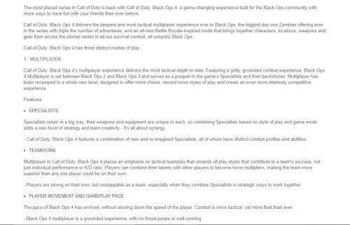 CALL OF DUTY BLACK OPS 4 XBOX ONE (LIKE NEW DISK WITH NO SCRATCHES)