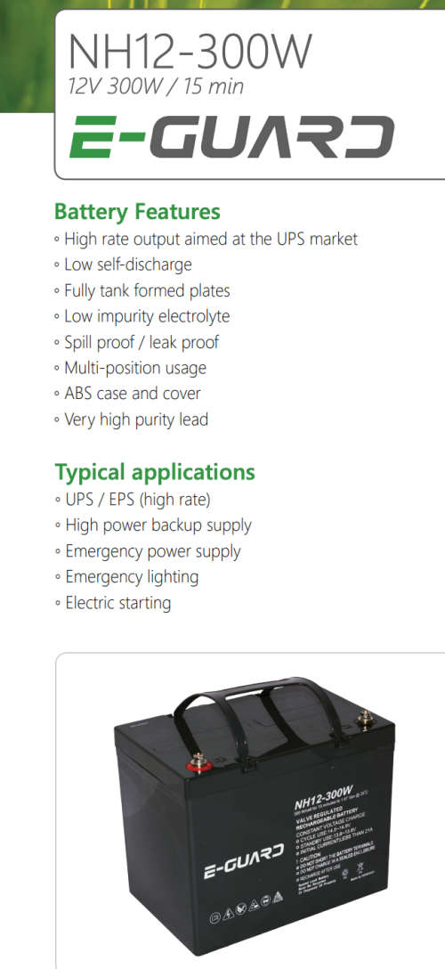 E-GAURD 75AH GEL 12V 300W BATTERY NEW